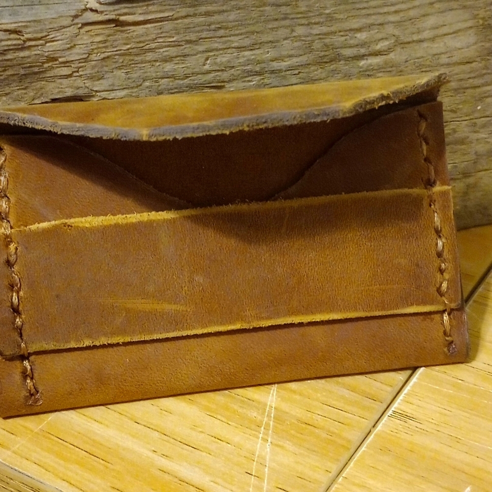 Hand maid leather flap wallets/card holders, and hand made knife and holster